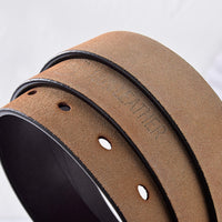 LFMB Women's genuine leather fashion retro belt high quality luxury brand ladies metal double buckle new belt with jeans