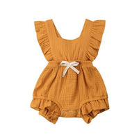 NEW Cute Baby Girl Ruffle Solid Color Romper Jumpsuit Outfits Sunsuit for Newborn Infant Children Clothes Kid Clothing