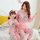 Mother Kids Unicorn Pajamas Mom and Daughter Outfits Family Matching Clothes Homewear Baby Girls Winter Cartoon Cotton Sleepwear