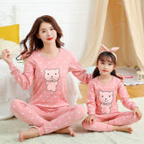 Mother Kids Unicorn Pajamas Mom and Daughter Outfits Family Matching Clothes Homewear Baby Girls Winter Cartoon Cotton Sleepwear