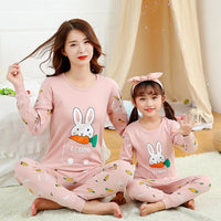 Mother Kids Unicorn Pajamas Mom and Daughter Outfits Family Matching Clothes Homewear Baby Girls Winter Cartoon Cotton Sleepwear