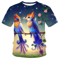 New T-shirt Flame T-shirt Men Phoenix Eagle Graphic T-shirt Printing Harajuku Funny T-shirt Animal T-shirt Casual Lively T-shirt