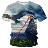 New T-shirt Flame T-shirt Men Phoenix Eagle Graphic T-shirt Printing Harajuku Funny T-shirt Animal T-shirt Casual Lively T-shirt