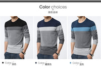 Casual Men's Sweater O-Neck Striped Slim Fit Knittwear Autumn Mens Sweaters Pullovers Pullover Men