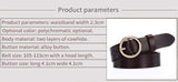 CARTELO Female The New classic retro fashion all-match leather belt light body paint round buckle belt simple Circle Pin Buckles