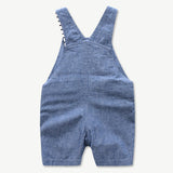 Newborn Baby Clothing for Boys Summer Suit Set Cotton Hat + Striped Romper + Blue Overall 3PCS Casual Children Outfit