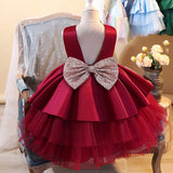 Flower Dress For Girls 1st Birthday Party Wedding Lace Tutu Girl Dress Baby Girl Princess Vestido Costume