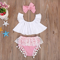 NEW Newborn Baby Girls Clothes Sleeveless Dress+Briefs 2PCS Outfits Set Striped Printed Cute Clothing Sets Summer Sunsuit 0-24M