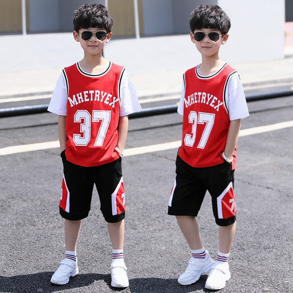 Kids Clothes Boy Sport Suits Teenage Summer Baby Boy Outfit Sets Short Sleeve T Shirt & Pants Casual 4 5 6 7 8 9 10 12 14 Years