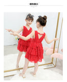 New Summer Sleeveless Girls Red Dot Dress Baby Toddler Kids Knee-Length Fashion Party Sweet Wedding Princess Dresses