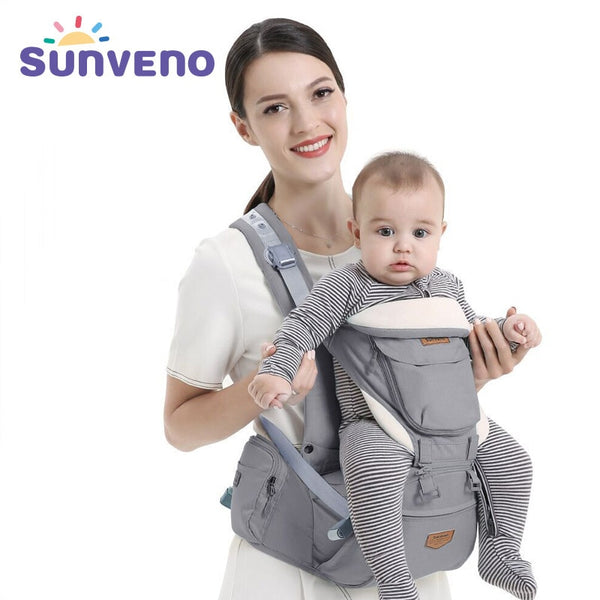 Sunveno Ergonomic Baby Carrier Baby Kangaroo Child Hip Seat Tool Baby Holder Sling Wrap Backpacks Baby Travel Activity Gear