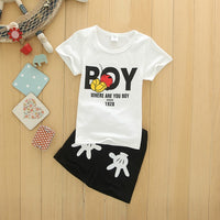 Kid Boys Cartoon Mickey Hands Clothes Set Summer Baby Short Sleeve T Shirts Top+Shorts Pant 2Pcs Girl Sport Suit Outfit Costumes