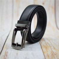 WESTERN AUSPICIOUS Automatic Leather Belt Men Genuine Leather Men Belts with Alloy Buckle Designer Belts Black Coffee 90-130CM