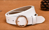 CARTELO Leather belt women classic retro simple belt female round buckle female belt simple round pin buckle new