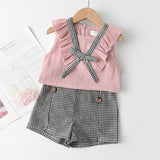 Kids Girls Clothing Sets Summer New Style Brand  Baby Girls Clothes short Sleeve T-Shirt+Pant Dress 2Pcs Children Clothes Suits