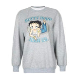 Hillbilly American Vintage Betty Boop Cartoon Printed 80s 90s Pullover Autumn Long Sleeve Cute Jackets Women Warm Sweatshirts