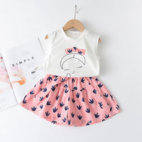 Kids Girls Clothing Sets Summer New Style Brand  Baby Girls Clothes short Sleeve T-Shirt+Pant Dress 2Pcs Children Clothes Suits