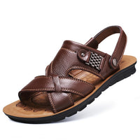 Big Size 48 Men Leather Sandals Summer Classic Men Shoes Slippers Soft Sandals Men Roman Comfortable Outdoor Walking Footwear