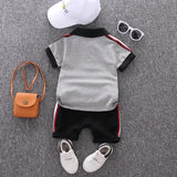 Baby Boy Clothes Sets Summer Casual Cotton Kid Top + Black Shorts Toddler Short Sleeve Golf Sports Outfits