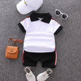 Baby Boy Clothes Sets Summer Casual Cotton Kid Top + Black Shorts Toddler Short Sleeve Golf Sports Outfits