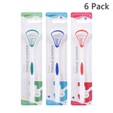 Y-Kelin Silicone Tongue Scrap Brush Cleaning Scraper Food Grade Single Oral Care To Keep Fresh Breath 3Color Pack