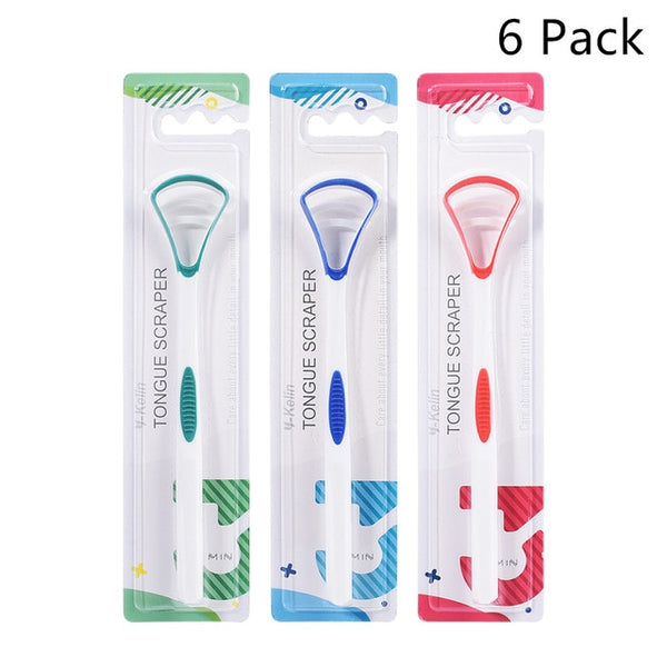 Y-Kelin Silicone Tongue Scrap Brush Cleaning Scraper Food Grade Single Oral Care To Keep Fresh Breath 3Color Pack