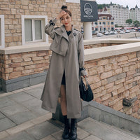 Windbreaker Female British High-End Atmosphere Superior Quality 2021 Spring Autumn Loose Casual Over Knee Trench Women Coat A56