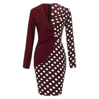 Autumn Dress 2021 NEW For Women Office Lady Plus Size Sexy Solid Turn Down Neck Long Sleeve Buttons Bodycon Work Formal Dress