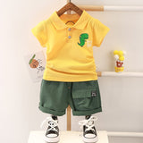 Summer Kids Fashion Baby Boys Girls Clothes Children Cotton Toddler Cartoon dinosaur T Shirts Shorts 2Pcs/sets Outfit Tracksuits