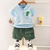 Summer Kids Fashion Baby Boys Girls Clothes Children Cotton Toddler Cartoon dinosaur T Shirts Shorts 2Pcs/sets Outfit Tracksuits