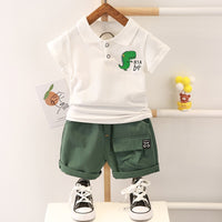 Summer Kids Fashion Baby Boys Girls Clothes Children Cotton Toddler Cartoon dinosaur T Shirts Shorts 2Pcs/sets Outfit Tracksuits
