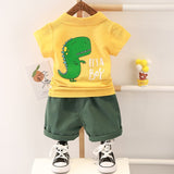 Summer Kids Fashion Baby Boys Girls Clothes Children Cotton Toddler Cartoon dinosaur T Shirts Shorts 2Pcs/sets Outfit Tracksuits