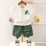 Summer Kids Fashion Baby Boys Girls Clothes Children Cotton Toddler Cartoon dinosaur T Shirts Shorts 2Pcs/sets Outfit Tracksuits