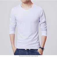 Men's T shirt 3 Basic colors Long Sleeve Slim T-shirt young men Pure color tee shirt 3XL size O neck