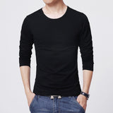 Men's T shirt 3 Basic colors Long Sleeve Slim T-shirt young men Pure color tee shirt 3XL size O neck