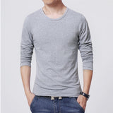 Men's T shirt 3 Basic colors Long Sleeve Slim T-shirt young men Pure color tee shirt 3XL size O neck
