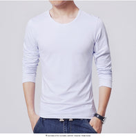 Men's T shirt 3 Basic colors Long Sleeve Slim T-shirt young men Pure color tee shirt 3XL size O neck
