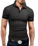 Brand New Men's T-shirt Lapel Casual Short-sleeved Stitching T-shirt for Male Solid Color Pullover Tops T-shirt