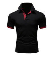 Brand New Men's T-shirt Lapel Casual Short-sleeved Stitching T-shirt for Male Solid Color Pullover Tops T-shirt