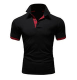 Brand New Men's T-shirt Lapel Casual Short-sleeved Stitching T-shirt for Male Solid Color Pullover Tops T-shirt