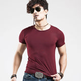 Brand New Men T Shirt Tops V neck Short Sleeve Tees Men's Fashion Fitness Hot T-shirt For Male plus Sizes