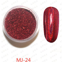 Nail Powder 24 Color Holographic Chrome Mirror Laser Synthetic Resin Pigment Manicure Art Eye Mirror Nail Powder Glitter