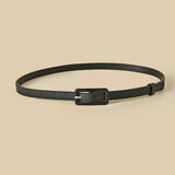 Multi-color Lady's Slender Thin Belt Square Head Pin Buckle Women Waist Belt Elastic Waist Belt Candy Color Jeans Buckle Belt