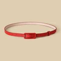 Multi-color Lady's Slender Thin Belt Square Head Pin Buckle Women Waist Belt Elastic Waist Belt Candy Color Jeans Buckle Belt