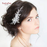 YouLaPan HP295 Flower Headwear Wedding Headband for Bride Crystal Pearls Women Tiara Bridal Headpieces Hair Jewelry Accessories