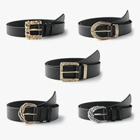 Punk Women Belt Luxury Quality Gold Buckle All-match Retro Waist Strap Jeans Trousers Casual Black Female Waistband Belts