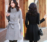 XUXI Women New Coat Ladies Autumn And Winter Manteau Femme Overcoat Cotton Mixing High Quality Coats FZ765