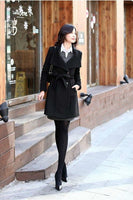 XUXI Women New Coat Ladies Autumn And Winter Manteau Femme Overcoat Cotton Mixing High Quality Coats FZ765