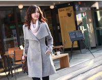 XUXI Women New Coat Ladies Autumn And Winter Manteau Femme Overcoat Cotton Mixing High Quality Coats FZ765