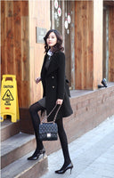 XUXI Women New Coat Ladies Autumn And Winter Manteau Femme Overcoat Cotton Mixing High Quality Coats FZ765